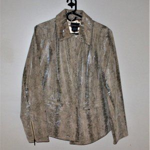 NWOT BRADLEY BAYOU LEATHER JACKET BEAUTIFUL TAN PYTHON - SIZE L